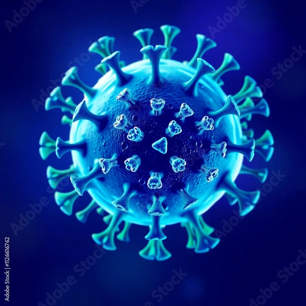 Fototapeta Elegant Vector Art of a Virus in Cool, Refined Tones