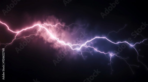 Fototapeta Elegant Flash of Lightning Against a Dark Mystical Background