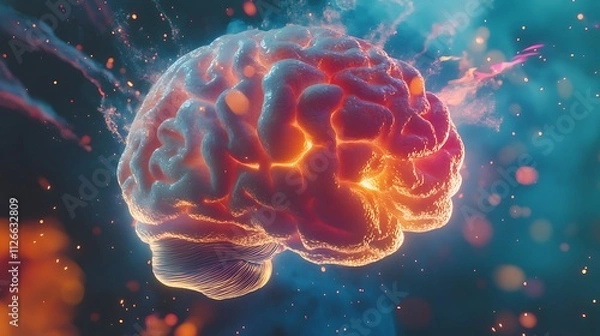 Fototapeta Universe Mind Cosmic Energy Brain Light Explosion Knowledge Infinite Creativity Evolution Illustration