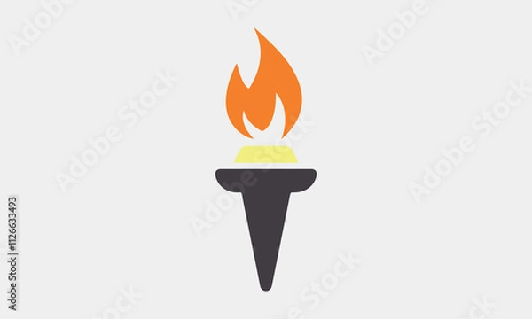 Fototapeta A fire torch art vector illustration art silhouette design