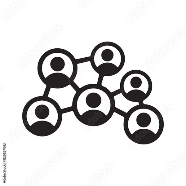 Fototapeta People Network Connection Icon Isolated. Technology. Logo. Vector Illustration, networking line icon, networking modern line style icon
