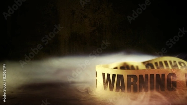 Obraz Danger Crime Scene Symbol Warning Sign Strip and Smoke