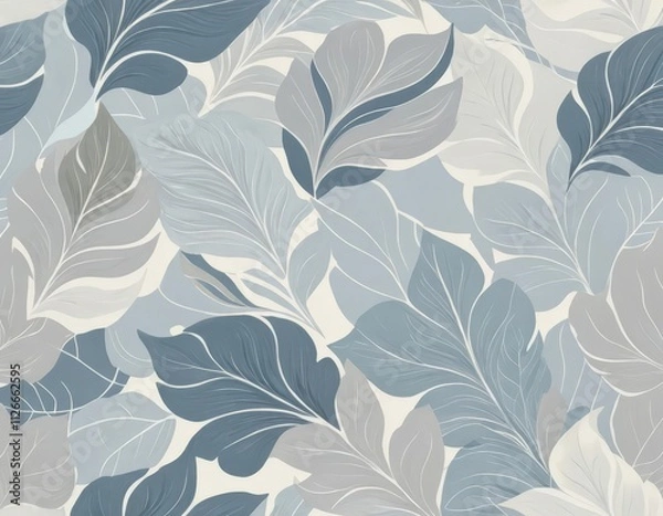 Fototapeta Abstract Seamless Pattern with Leaves: Vector Background for Modern Design