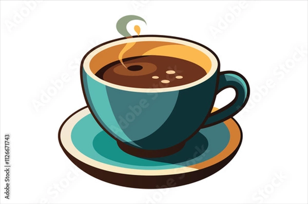 Obraz cup of coffee vector,  icon vector illustration, cup of coffee silhouette of a cup of coffee  isolated on a white background, eps, png, svg,  vector,