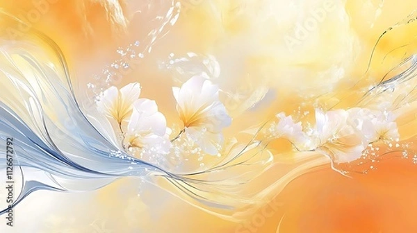 Obraz Serene Bloom,Whispers of Spring,Celestial Garden,Abstract Floral Design,Shimmering Petals
