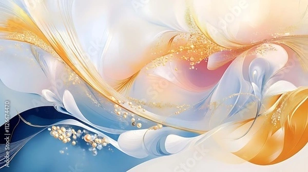 Fototapeta Serene Bloom,Whispers of Spring,Celestial Garden,Abstract Floral Design,Shimmering Petals