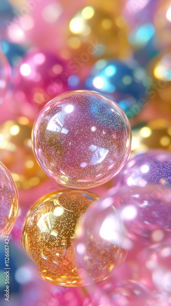 Fototapeta colored soap bubbles. background