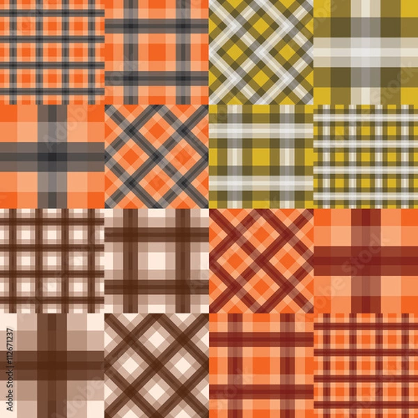 Obraz Big set of seamless tartan patterns