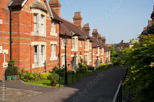 Fototapeta Row of Typical English Terraced Houses
