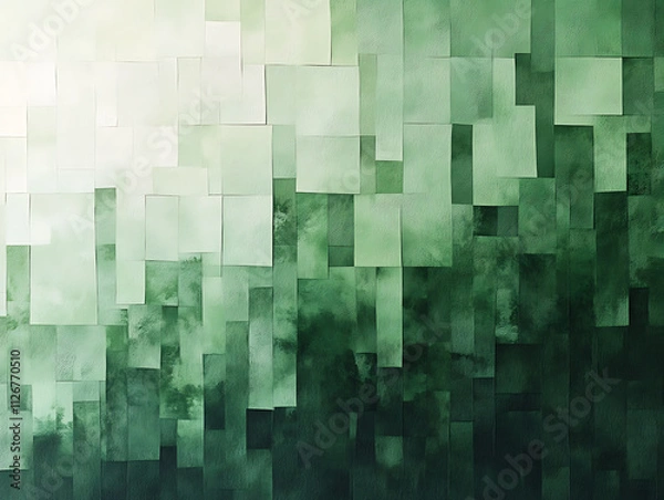 Fototapeta Abstract green pattern background with squares