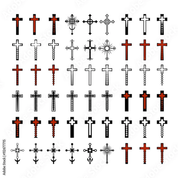 Fototapeta Illustration of a cross in the form geometric shapes