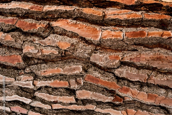 Fototapeta Pinus Pinaster Tree Bark texture. Close up. Copy space.