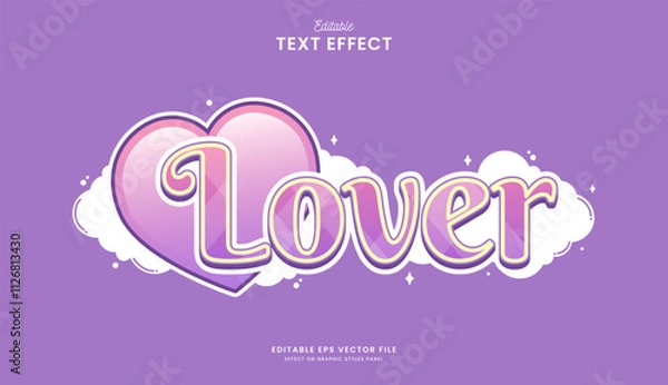Obraz decorative lover heart editable text effect design