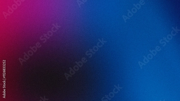 Fototapeta pink and blue abstract shape,Dark grainy background, wide banner noise texture poster header cover design,