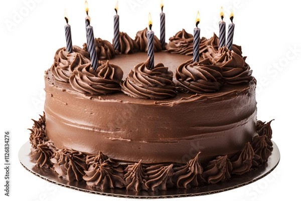 Fototapeta a chocolate cake with candles on top