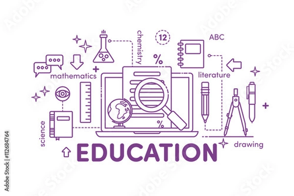 Obraz Illustration linear Education