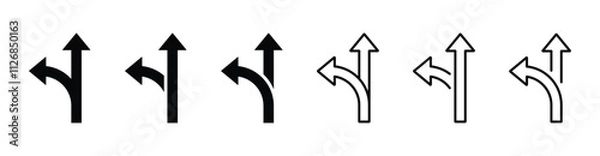 Fototapeta Choice vector icon. Alternate Route line and filled flat designs set. Alternate Route icon