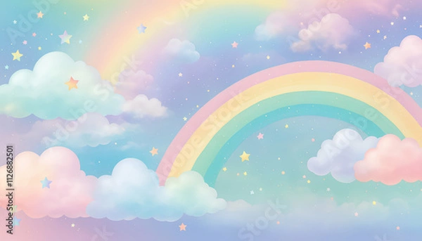 Fototapeta Rainbow unicorn background
