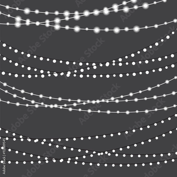 Obraz Chalkboard String Lights Bunches Set