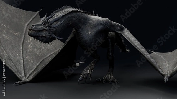 Obraz Wyvern Type Dragon 2 of background. 3d model rendering