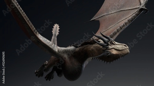 Obraz Wyvern Type Dragon 2 of background. 3d model rendering