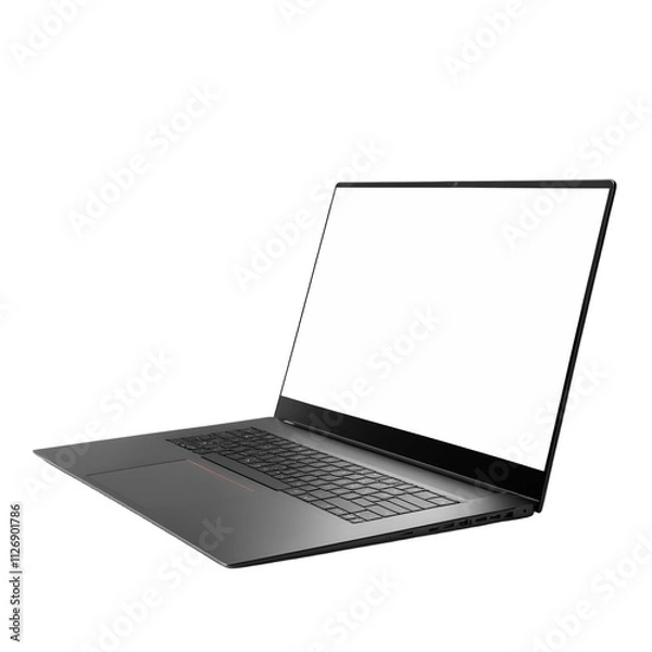 Fototapeta A sleek modern laptop on a transparent background png  