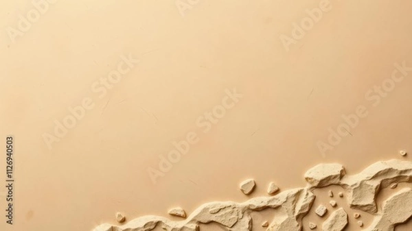 Fototapeta Abstract warm beige rock wall background with unique textures and patterns, background, rock