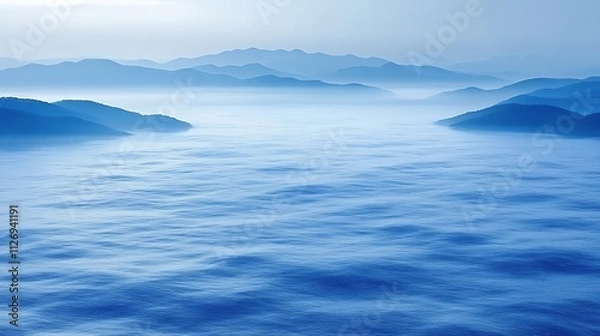 Fototapeta Blue Mountains Enveloped In Misty Sea Of Clouds