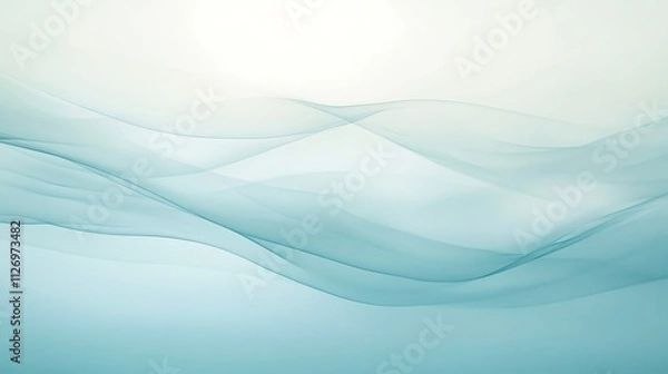 Fototapeta Abstract wavy blue background with smooth flowing lines and soft gradient design.