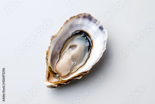 Obraz Oyster top view isolated on white background
