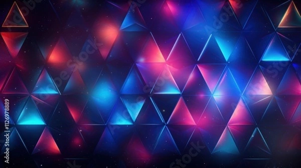 Obraz Abstract Neon Triangles Cosmic Background Design