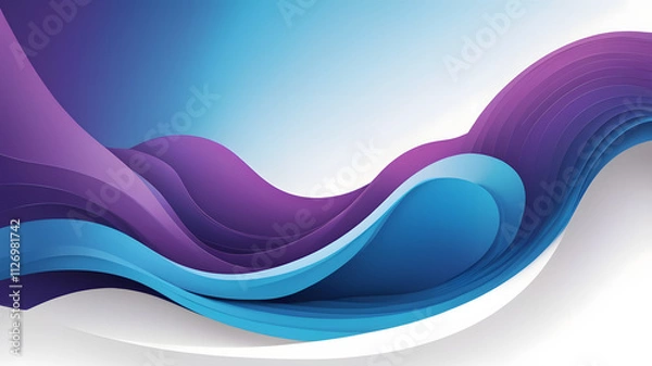 Fototapeta Abstract Blue and Purple Waves: A captivating abstract design with swirling, fluid lines in shades of blue and purple, evoking a sense of motion and energy. Perfect for modern, artistic.