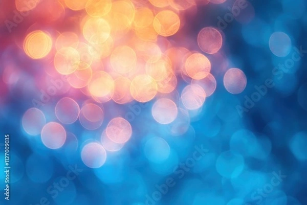 Obraz Abstract bokeh background with warm and cool tones. Ideal for websites, presentations, or adding a dreamy, festive feel to designs.