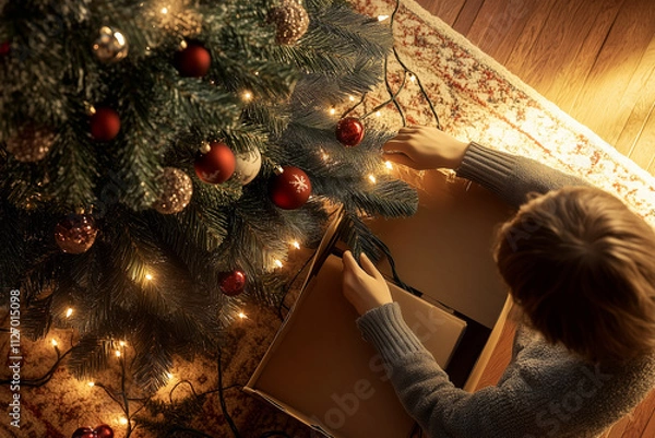 Fototapeta Taking Down a Christmas Tree