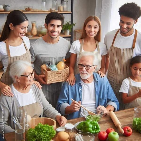 Obraz In laws assisting with elderly care