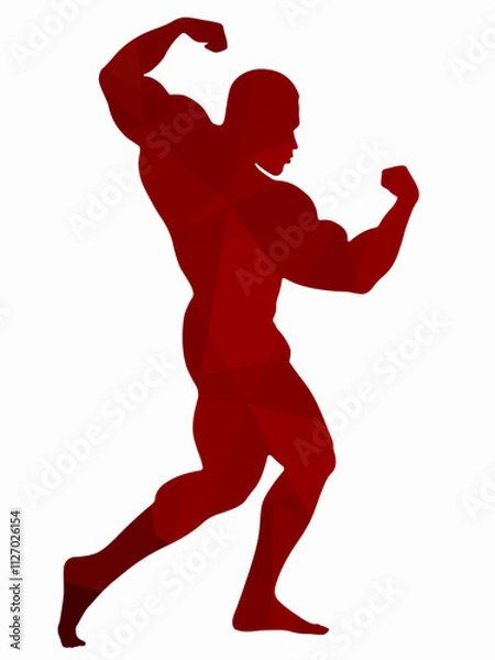 Fototapeta illustration of bodybuilder , vector drawing