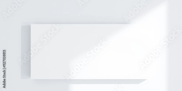 Fototapeta Clean Minimalist White Blank Canvas Mockup with Subtle Light and Shadow Effects