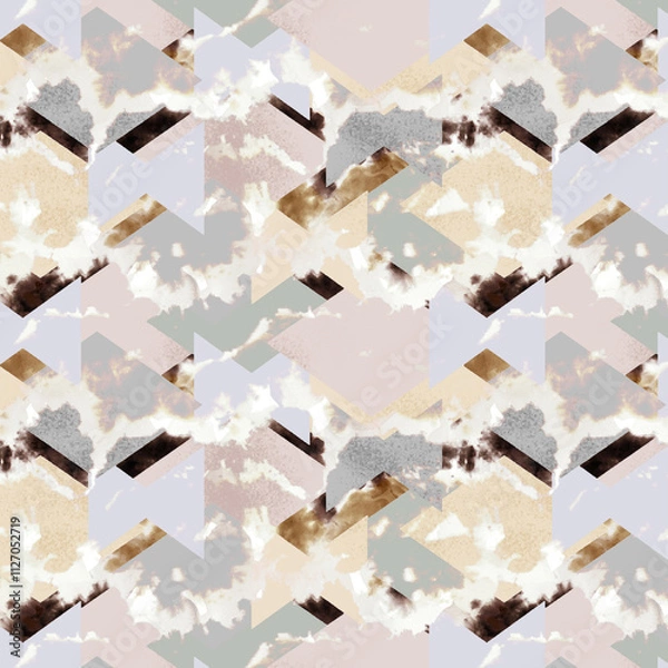 Fototapeta Abstract grunge urban geometric chaotic pattern with words, letters. Old aged newspaper, magazine texture paper background. Beige colorful bright horizontal collage.Mens Designer Shirting Fabrics