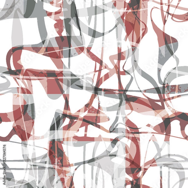 Obraz Abstract grunge urban geometric chaotic pattern with words, letters. Old aged newspaper, magazine texture paper background. Beige colorful bright horizontal collage.Mens Designer Shirting Fabrics