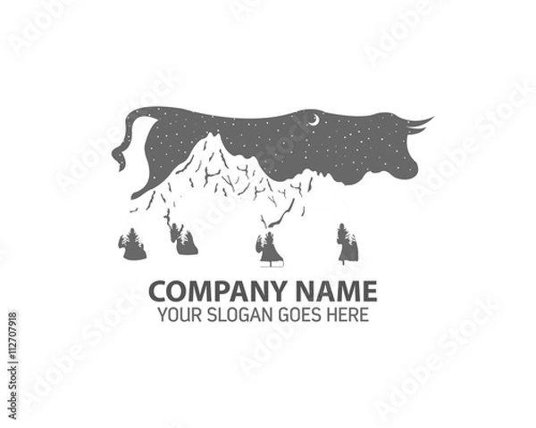 Obraz Night Bull Logo Icon