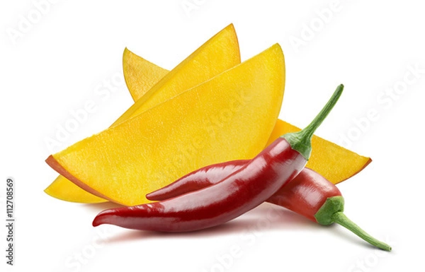 Obraz Mango Banana Piece 2 na białym tle jako element projektowania opakowania