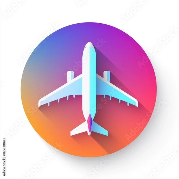 Fototapeta Colorful Airplane Icon Design