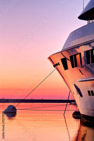 Obraz Superyacht at sunset