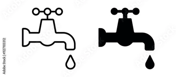 Obraz Water tap icon set. Vector illustration