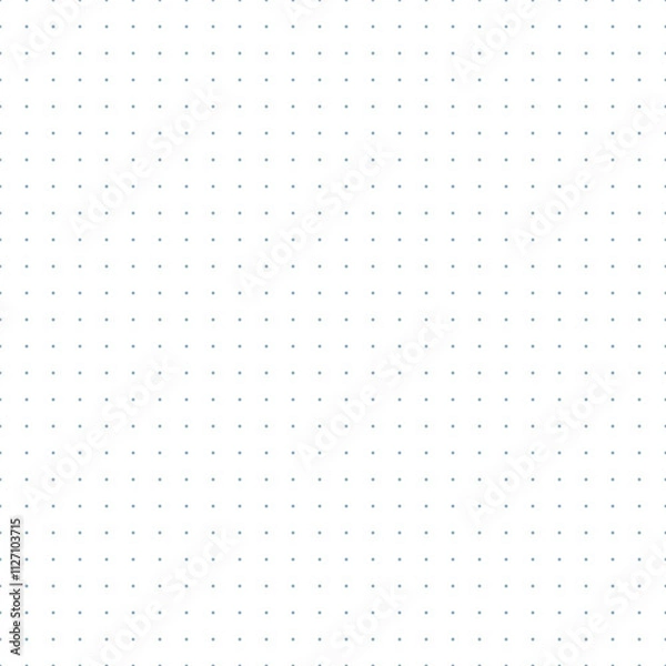 Obraz Dotted grid paper with diagonal square dots seamless pattern on white background