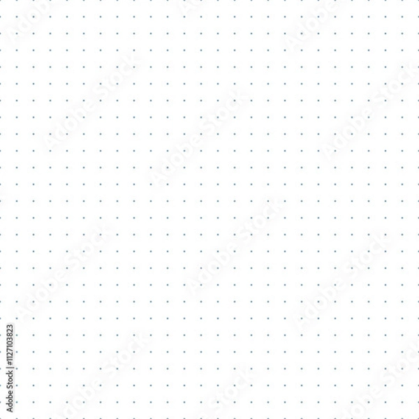 Fototapeta Dotted grid paper with square dots seamless pattern on white background