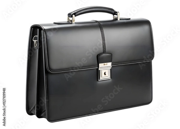 Obraz black leather briefcase