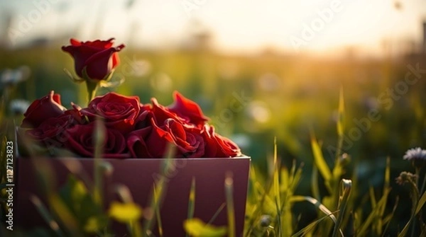 Obraz Extreme Macro Close-Up of Red Roses in Meadow