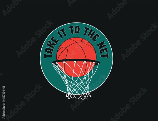 Fototapeta basket ball vector design for print on t shirt, badges, stickers and other use