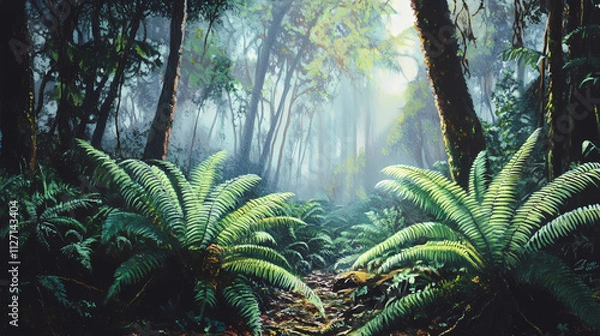 Obraz lush green ferns